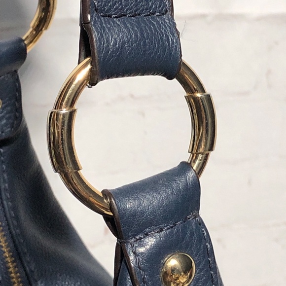 Michael Kors Fulton Navy Leather Hobo - Picture 12 of 16